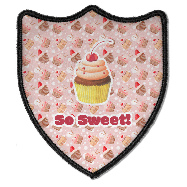 Custom Sweet Cupcakes Iron on Shield Patch B w/ Name or Text
