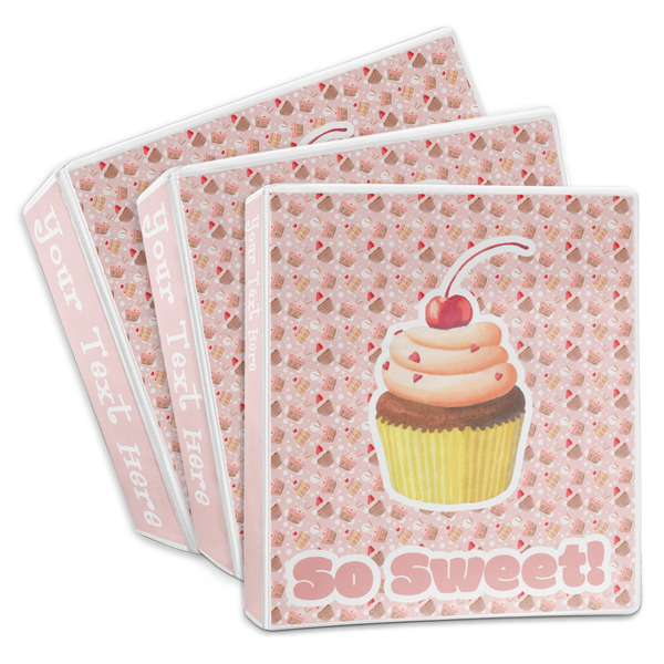 Custom Sweet Cupcakes 3-Ring Binder (Personalized)