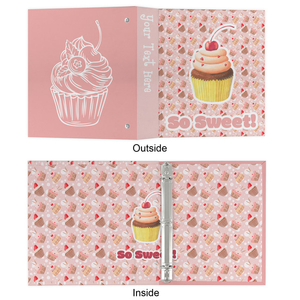 Sweet Cupcakes 3 Ring Binders - Full Wrap - 1" - APPROVAL