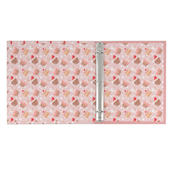 Sweet Cupcakes 3 Ring Binders - Full Wrap - 1" - OPEN INSIDE