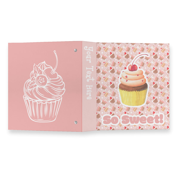 Sweet Cupcakes 3 Ring Binders - Full Wrap - 1" - OPEN OUTSIDE