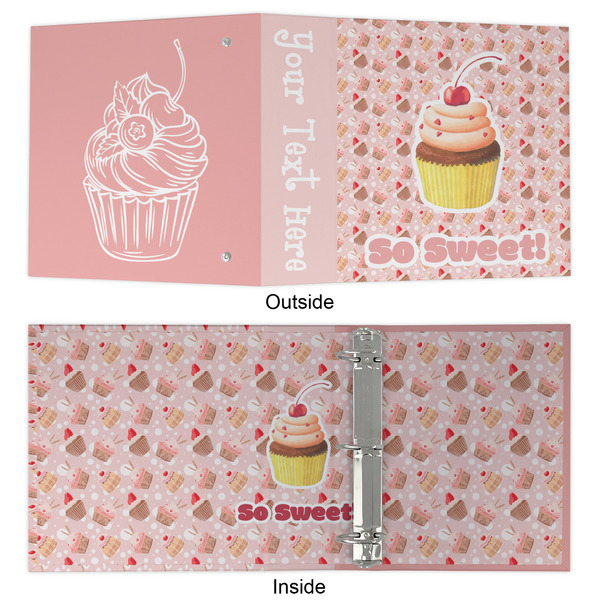 Sweet Cupcakes 3 Ring Binders - Full Wrap - 2" - APPROVAL