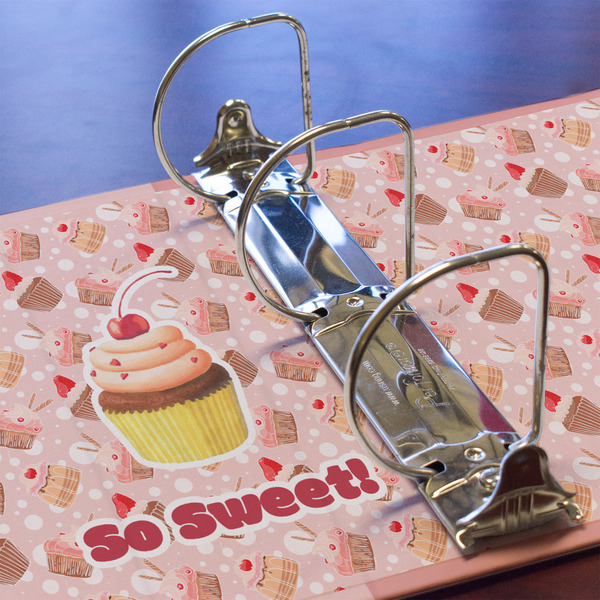 Sweet Cupcakes 3 Ring Binders - Full Wrap - 3" - DETAIL