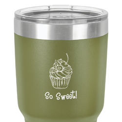 Sweet Cupcakes 30 oz Stainless Steel Tumbler - Olive - Single-Sided (Personalized)