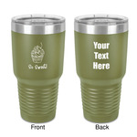 Sweet Cupcakes 30 oz Stainless Steel Tumbler - Olive - Double-Sided (Personalized)