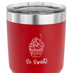 Sweet Cupcakes 30 oz Stainless Steel Tumbler - Red - Double Sided (Personalized)