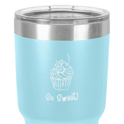 Sweet Cupcakes 30 oz Stainless Steel Tumbler - Teal - Single-Sided (Personalized)