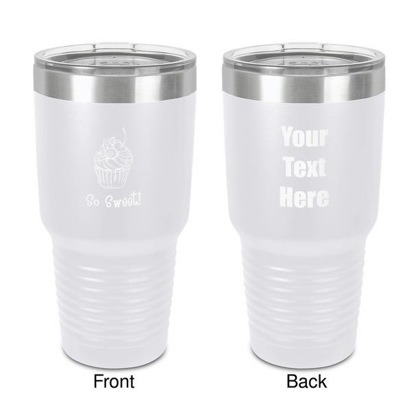 Custom Sweet Cupcakes 30 oz Stainless Steel Tumbler - White - Double-Sided (Personalized)
