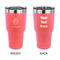 Sweet Cupcakes 30 oz Stainless Steel Ringneck Tumblers - Coral - Double Sided - APPROVAL