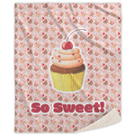 Sweet Cupcakes Sherpa Throw Blanket - 60"x80" w/ Name or Text