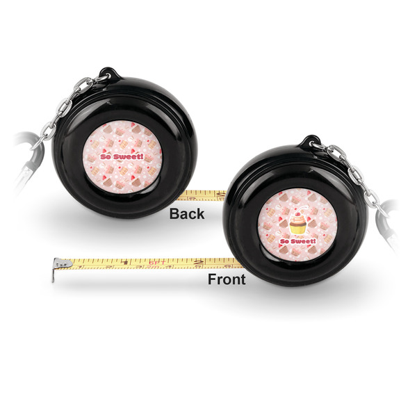Sweet Cupcakes 6-Ft Pocket Tape Measure with Carabiner Hook - Front and Back