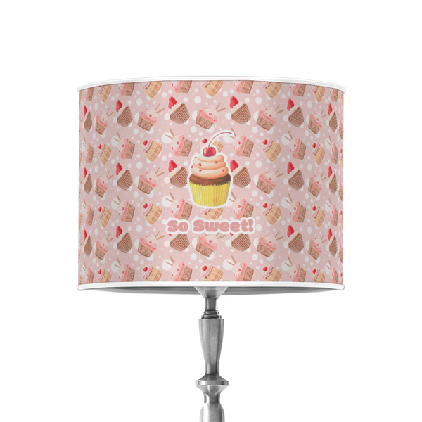 Sweet Cupcakes 8" Drum Lampshade - ON STAND (Poly Film)