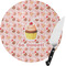 Sweet Cupcakes Round Glass Cutting Board - Small (Personalized)