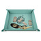 Sweet Cupcakes 9" x 9" Teal Leatherette Snap Up Tray - STYLED