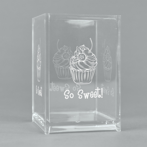 Custom Sweet Cupcakes Acrylic Pen Holder (Personalized)
