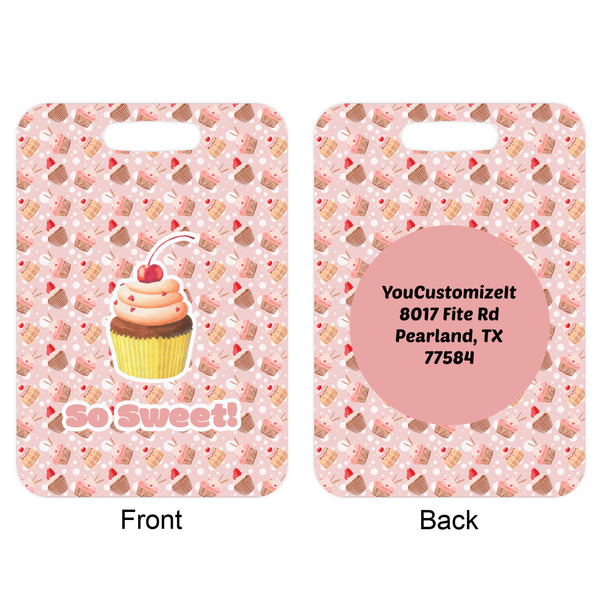 Sweet Cupcakes Aluminum Luggage Tag (Front + Back)