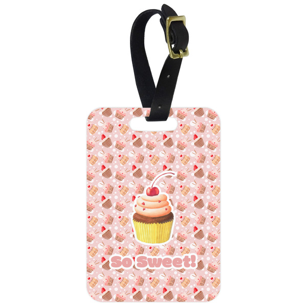 Custom Sweet Cupcakes Metal Luggage Tag w/ Name or Text