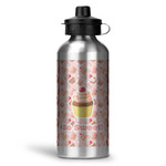 Sweet Cupcakes Water Bottle - Aluminum - 20 oz - Silver (Personalized)