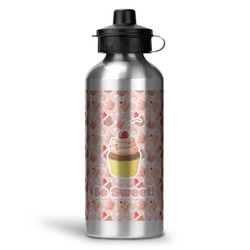 Sweet Cupcakes Water Bottle - Aluminum - 20 oz - Silver (Personalized)