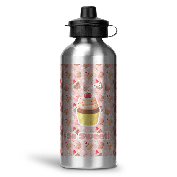 Custom Sweet Cupcakes Water Bottle - Aluminum - 20 oz - Silver (Personalized)