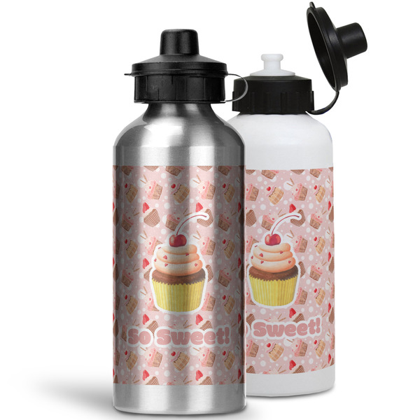 Sweet Cupcakes Aluminum Water Bottles - MAIN (white &silver)