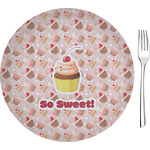 Sweet Cupcakes Glass Appetizer / Dessert Plate 8" (Personalized)