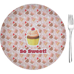 Sweet Cupcakes 8" Glass Appetizer / Dessert Plates - Single or Set (Personalized)