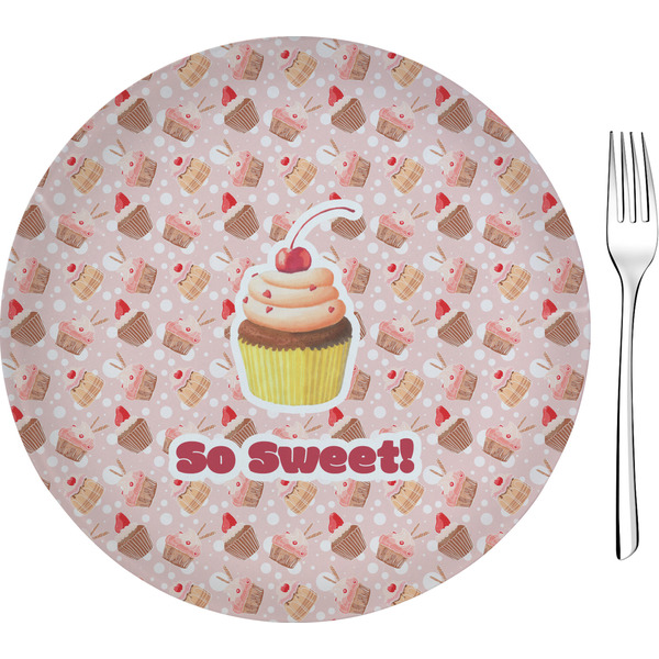 Custom Sweet Cupcakes 8" Glass Appetizer / Dessert Plates - Single or Set (Personalized)