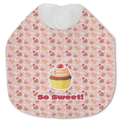 Sweet Cupcakes Jersey Knit Baby Bib w/ Name or Text
