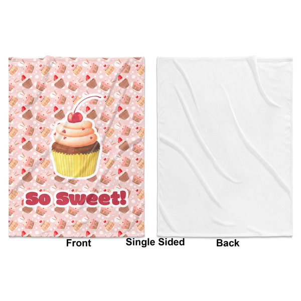 Sweet Cupcakes Baby Blanket (Single Sided - Printed Front, White Back)