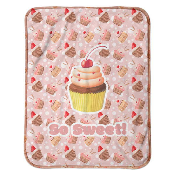 Sweet Cupcakes Baby Sherpa Blanket - Flat