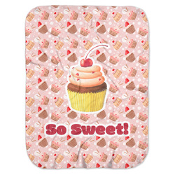 Sweet Cupcakes Baby Swaddling Blanket w/ Name or Text