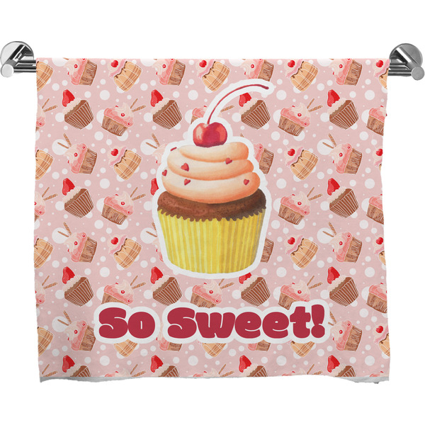 Custom Sweet Cupcakes Bath Towel w/ Name or Text