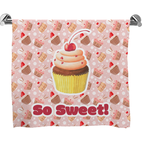 Custom Sweet Cupcakes Bath Towel w/ Name or Text