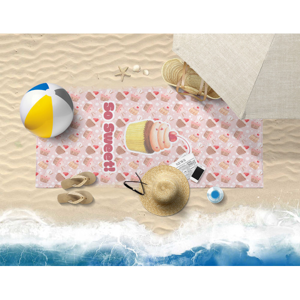 Sweet Cupcakes Beach Towel Lifestyle