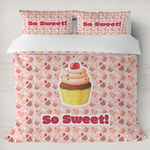 Sweet Cupcakes Duvet Cover Set - King w/ Name or Text