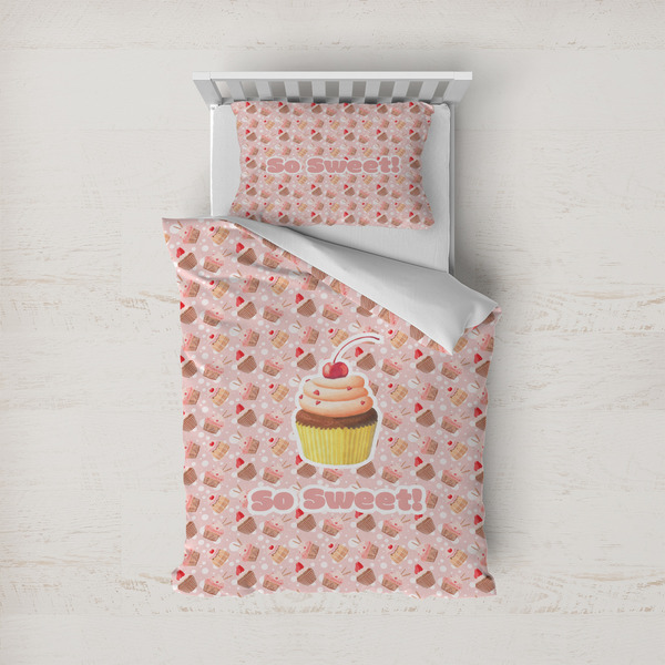 Custom Sweet Cupcakes Duvet Cover Set - Twin w/ Name or Text