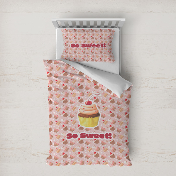Custom Sweet Cupcakes Duvet Cover Set - Twin XL w/ Name or Text