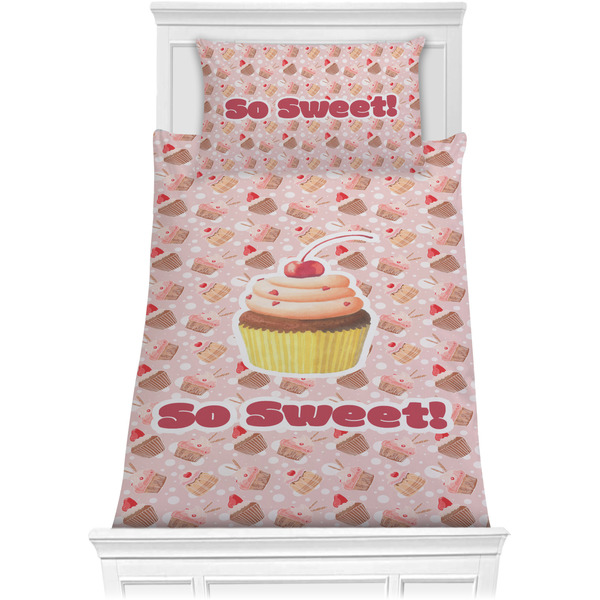 Custom Sweet Cupcakes Comforter Set - Twin XL w/ Name or Text