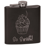 Sweet Cupcakes Black Flask Set (Personalized)