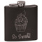 Sweet Cupcakes Black Flask - Engraved Front