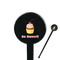 Sweet Cupcakes Black Plastic 7" Stir Stick - Round - Closeup