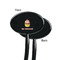 Sweet Cupcakes Black Plastic 7" Stir Stick - Single Sided - Oval - Front & Back