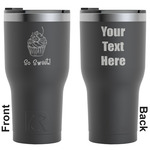 Sweet Cupcakes RTIC Tumbler - Black - Engraved Front & Back (Personalized)
