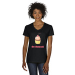 Sweet Cupcakes Women's V-Neck T-Shirt - Black (Personalized)