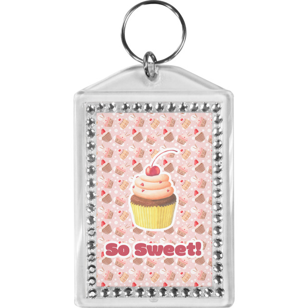 Custom Sweet Cupcakes Bling Keychain w/ Name or Text