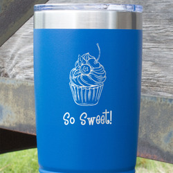 Sweet Cupcakes 20 oz Stainless Steel Tumbler - Royal Blue - Single Sided (Personalized)