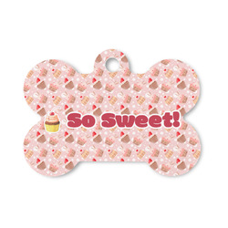 Sweet Cupcakes Bone Shaped Dog ID Tag - Small (Personalized)