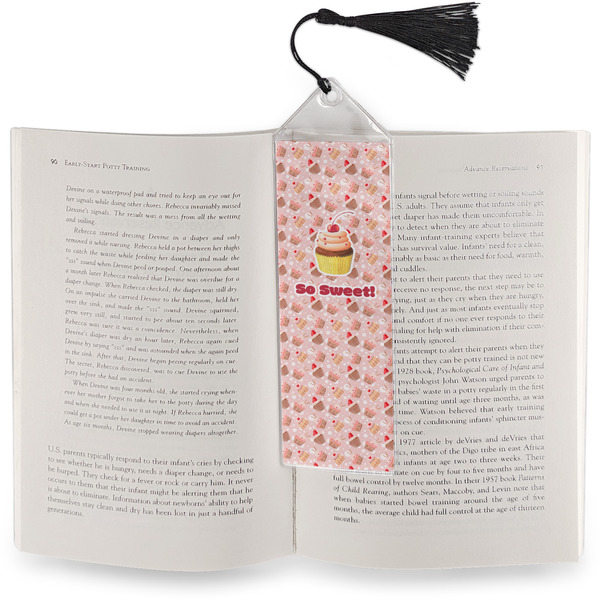Sweet Cupcakes Bookmark with tassel - In book