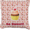 Sweet Cupcakes Faux-Linen Throw Pillow 16" w/ Name or Text